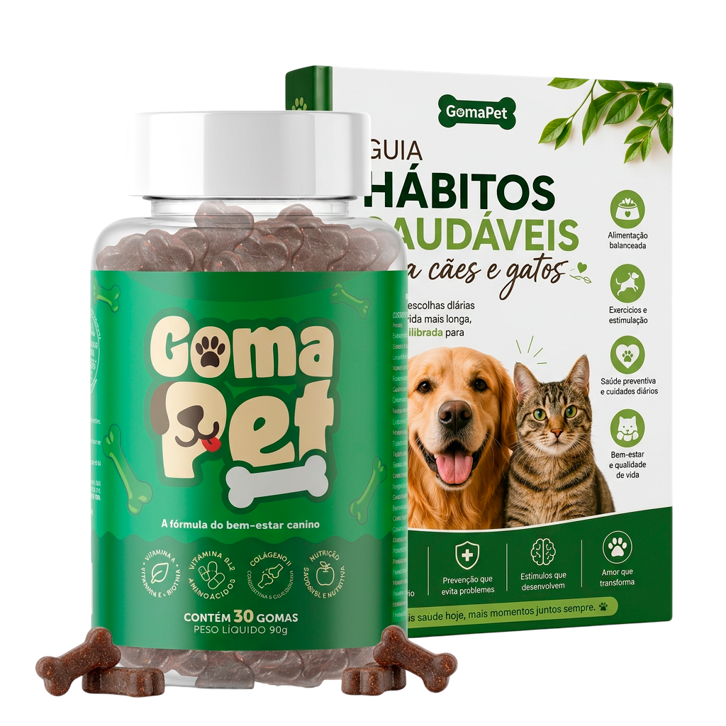 1 pote de GomaPet com guia de hábitos saudáveis